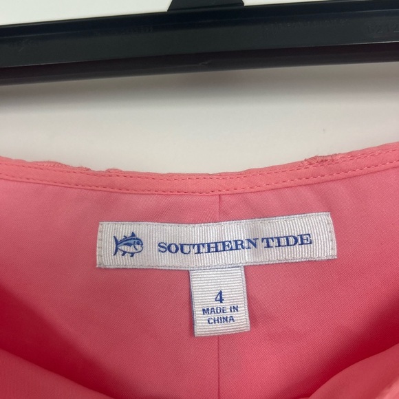 Southern Tide Alice Scalloped Eyelet Lace Pink Coral Shorts Size 4 - Picture 4 of 5